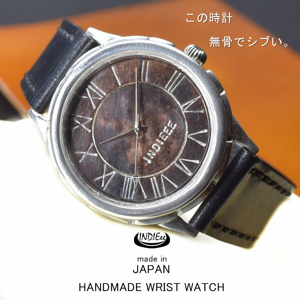 【魅せる時計】日本製 アンティーク 腕時計 シルバー Ｓ９２５ ハンドメイド 手作り セイコー SEIKO メンズ 本革 レザー 牛革 個性的 フォーマル プレゼント 魅せる腕時計 インディ INDIEee